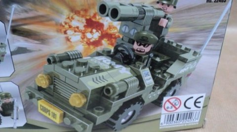 KLOCKI DROMADER SERIA ARMIA - JEEP WOJSKOWY Z DZIAŁEM 118 ELEM. KLOCKI DROMADER SERIA ARMIA - JEEP WOJSKOWY Z DZIAŁEM 118 ELEM.