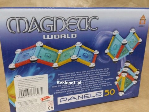 KLOCKI MAGNETYCZNE MAGNETIC WORLD PANELS 50 elem. KLOCKI MAGNETYCZNE MAGNETIC WORLD PANELS 50 elem.