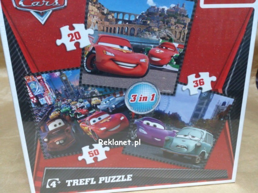 PUZZLE TREFL 3 w 1 - CARS 2