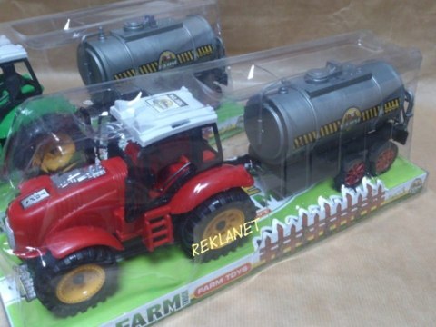 TRAKTOR Z PRZYCZEPĄ CYSTERNĄ. TRAKTOR CYSTERNA 32cm. TRAKTOR Z PRZYCZEPĄ CYSTERNĄ. TRAKTOR CYSTERNA 32cm.