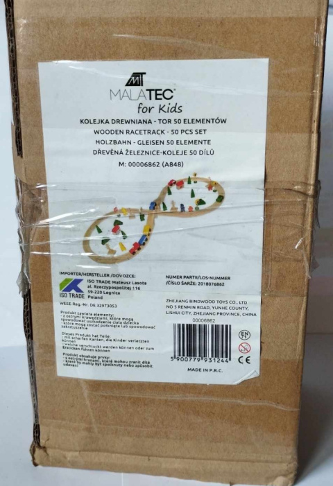 MALATEC - KOLEJKA DREWNIANA DLA MALUSZKA 50 ELEMENTÓW. MALATEC - KOLEJKA DREWNIANA DLA MALUSZKA 50 ELEMENTÓW.