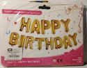 GIRLANDA URODZINOWA NAPIS HAPPY BRITHDAY POMPOWANE BALONY FOLIOWE ok. 36cm