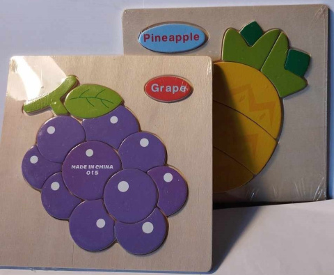 UKŁADANKA DREWNIANA DLA MALUSZKA. DREWNIANE PUZZLE OWOCE UKŁADANKA DREWNIANA DLA MALUSZKA. DREWNIANE PUZZLE OWOCE