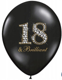 BALONY NA HEL 81CM + BALONY CZARNE I Z NAPISEM - ZESTAW NA 18-TKĘ.