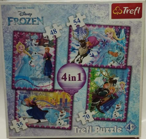 PUZZLE TREFL 4w1 FROZEN. ELSA I ANNA Z KRAINY LODU