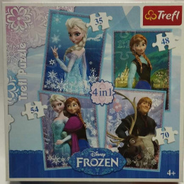 PUZZLE TREFL FROZEN 4w1. ELSA I ANNA W Z KRAINY LODU