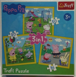 PUZZLE TREFL 3w1 ŚWINKA PEPPA