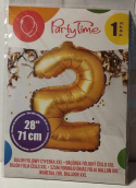 PARTY TIME - BALON FOLIOWY NA HEL CYFRA, 71cm. ZŁOTY (28``)