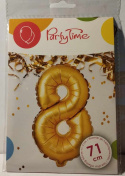 PARTY TIME - BALON FOLIOWY NA HEL CYFRA, 71cm. ZŁOTY (28``)