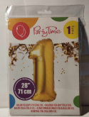 PARTY TIME - BALON FOLIOWY NA HEL CYFRA, 71cm. ZŁOTY (28``)