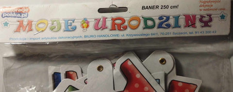 GIRLANDA URODZINOWA, BANER NAPIS MOJE URODZINY 2,5M. GIRLANDA URODZINOWA, BANER NAPIS MOJE URODZINY 2,5M.
