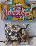 MINI FIGURKI ZWIERZĄT - PSY I KOTY 12 szt