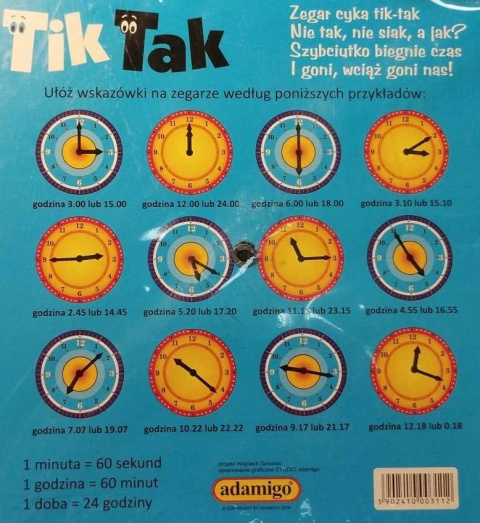 ZEGAR TIK TAK DO NAUKI GODZIN. ZEGAR TIK TAK DO NAUKI GODZIN.