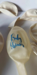 ZESTAW BALONÓW NA BABY SHOWER. BALONY NA HEL, BALONY KSZTAŁTY I BALONY Z NAPISEM.