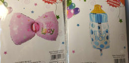 ZESTAW BALONÓW NA BABY SHOWER. BALONY NA HEL, BALONY KSZTAŁTY I BALONY Z NAPISEM.