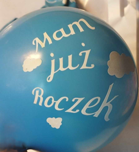 GUMOWY BALON "MAM JUŻ ROCZEK" NIEBIESKI - 7 szt GUMOWY BALON "MAM JUŻ ROCZEK" NIEBIESKI - 7 szt