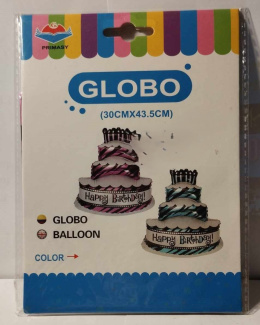 FOLIOWY BALON IMPREZOWY TORT, 43,5x30cm