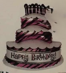 FOLIOWY BALON IMPREZOWY TORT, 43,5x30cm