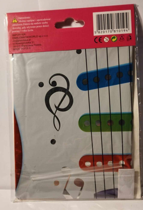 BALON FOLIOWY GITARA 39x87 CM BALON FOLIOWY GITARA 39x87 CM