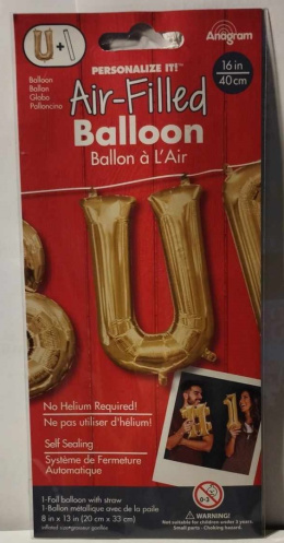 BALON LITERKA ZŁOTA 16`` - 40cm