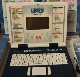 LAPTOP EDUKACYJNY Z MYSZKĄ, POLSKO-ANGIELSKI, 65 PROGRAMÓW