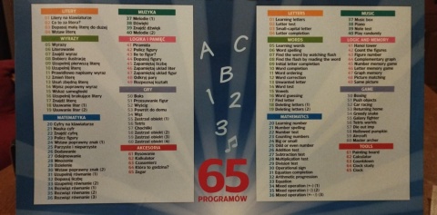 LAPTOP EDUKACYJNY Z MYSZKĄ, POLSKO-ANGIELSKI, 65 PROGRAMÓW