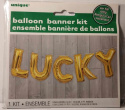 BALONY FOLIOWE NAPIS LUCKY, WYS. 35,5cm. LITERY BALONOWE ZŁOTE.