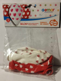 WALENTYNKOWE BALONY LATEKSOWE BALONY GEMAR W SERDUSZKA. ROZM. 12`` (30cm), 5 sztuk
