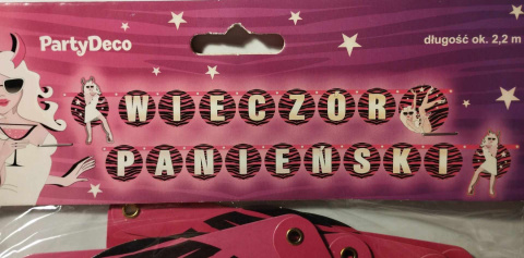 GIRLANDA KARTONOWA NA WIECZÓR PANIEŃSKI 2,2m GIRLANDA KARTONOWA NA WIECZÓR PANIEŃSKI 2,2m