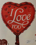 BALON NA HEL SERCE Z NAPISEM I LOVE YOU, 18``