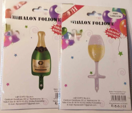 IMPREZOWY BALON NYLONOWY - SZAMPAŃSKI WYS. 37-40 cm.