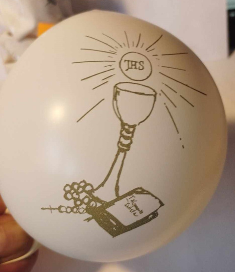 BOLONY KOMUNIJNE Z NADRUKIEM, kpl 6 SZTUK BOLONY KOMUNIJNE Z NADRUKIEM, kpl 6 SZTUK